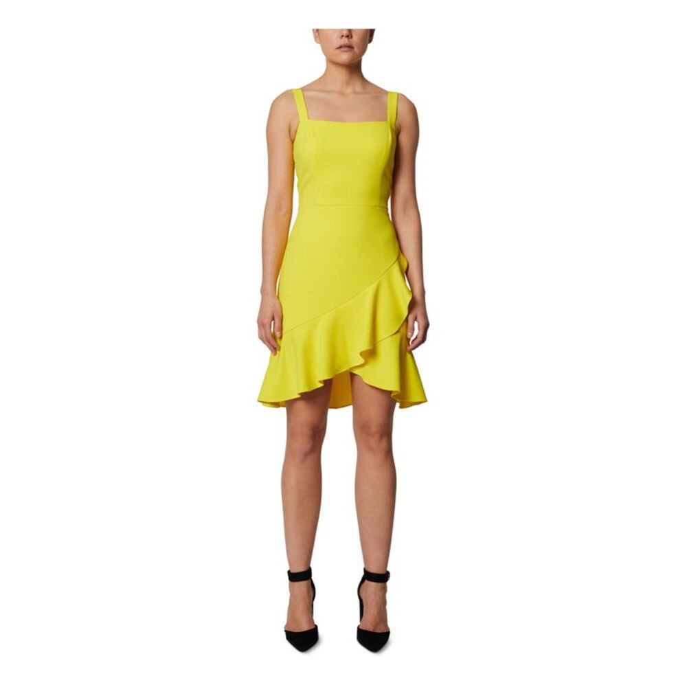 SAGE COLLECTIVE Womens Yellow Hem Sleeveless Above The Knee Party Tulip Dress 16